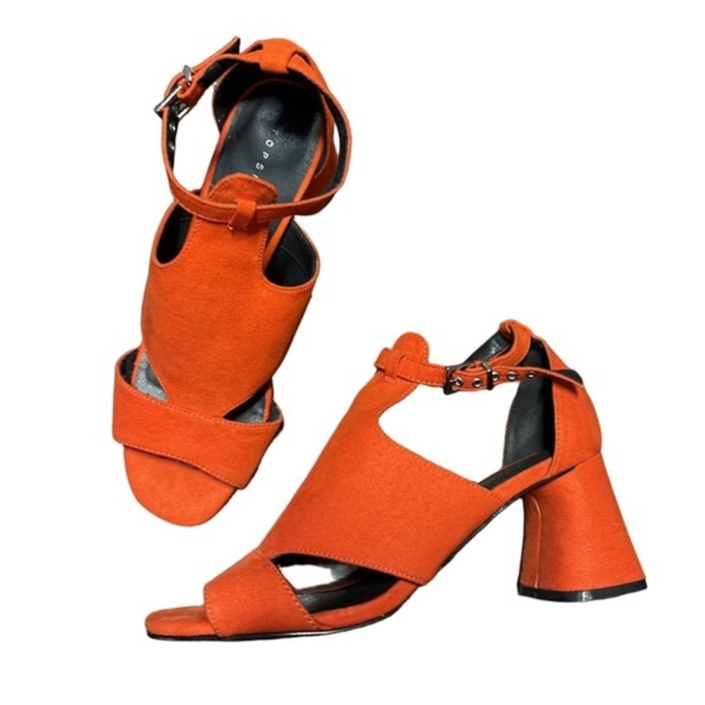 ⭐️- Topshop Red Destiny Block Heel Sandals - size 40